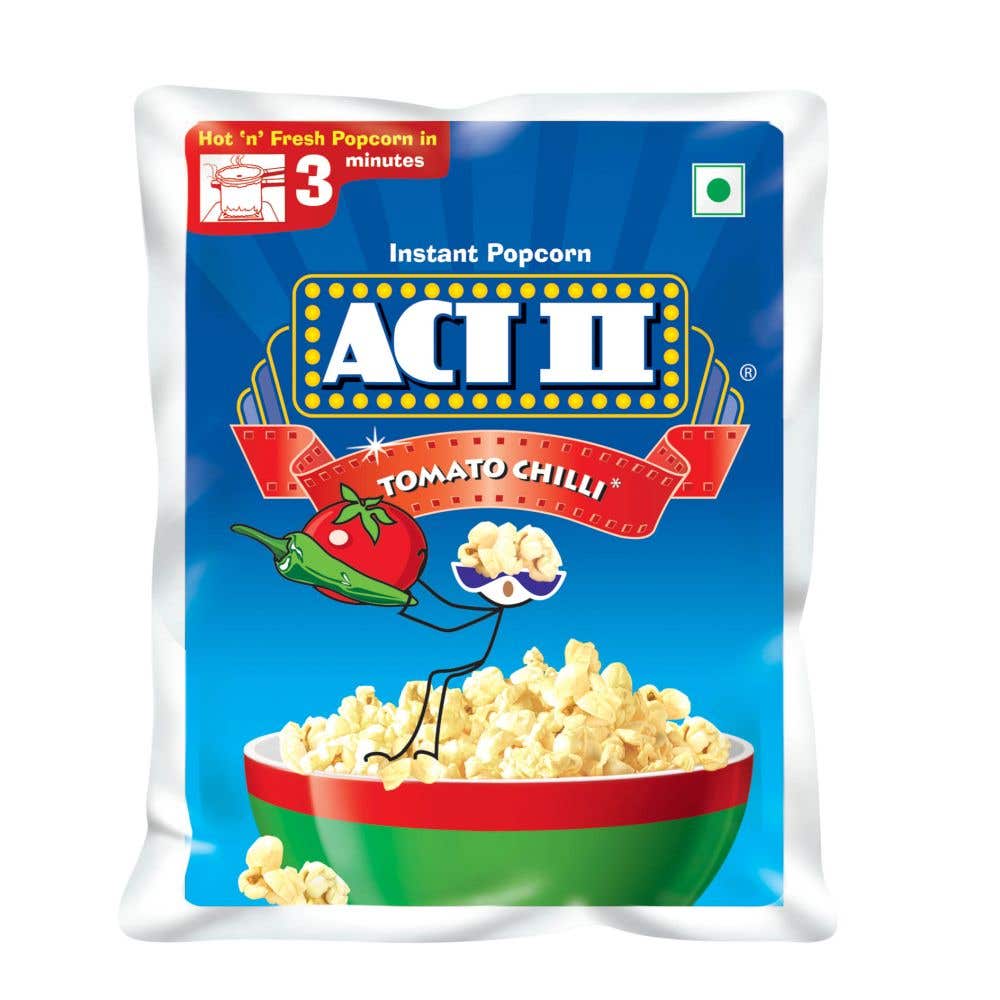 Act Ii Tomato Chilly Instant Popcorn Pouch 59G