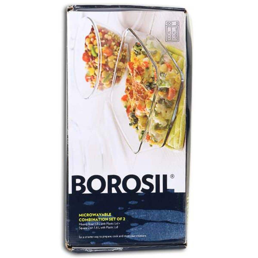 Borosil Glass Mixing Bowl & Lid 1300+1600Mlx2U