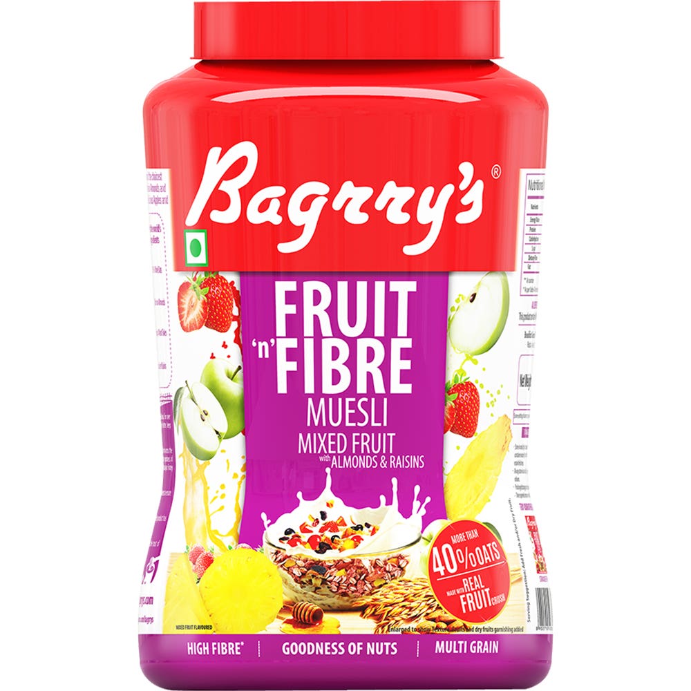 Bagrry'S Fruit And Fibre Mix Fruit Muesli Jar 1Kg