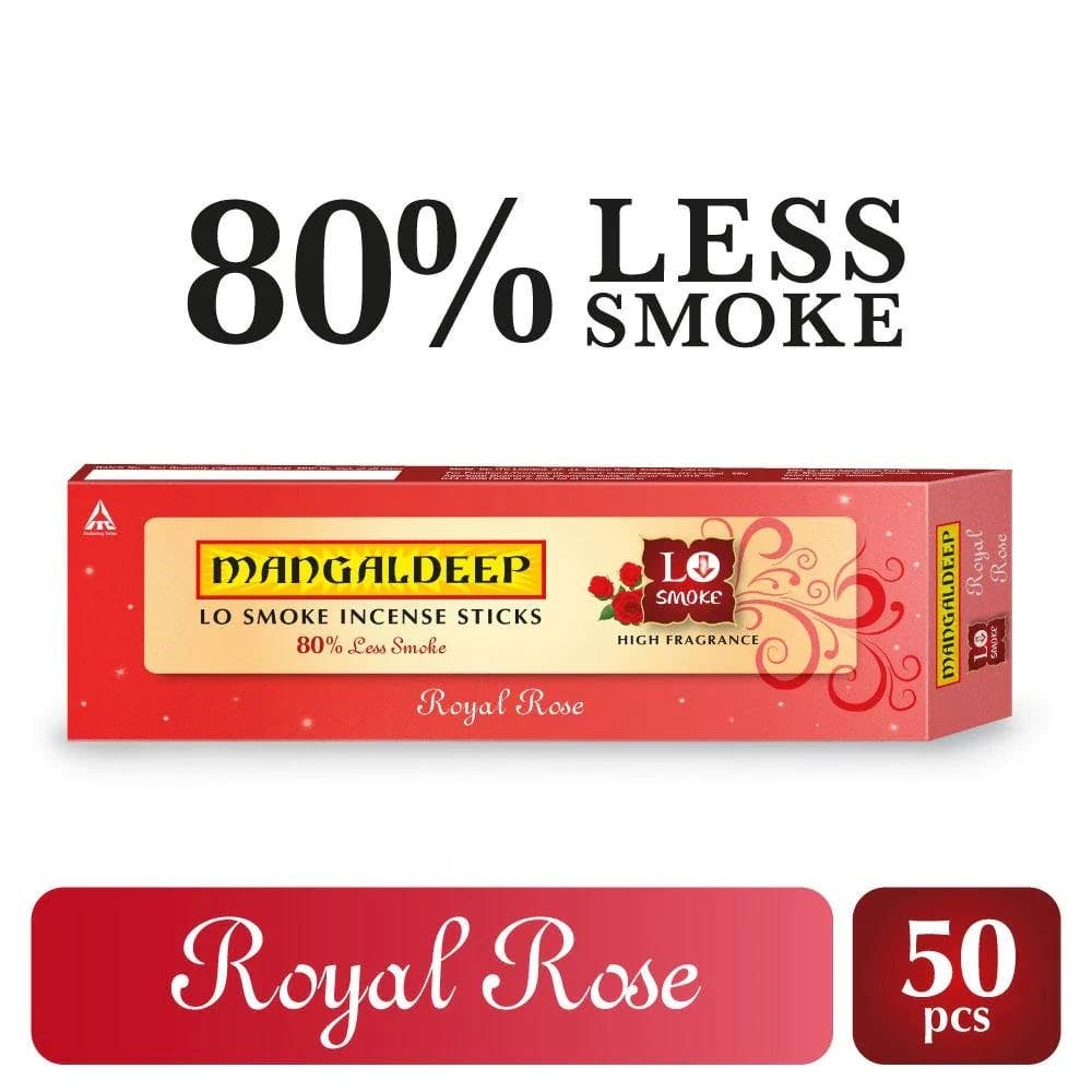 Mangaldeep Low Smoke Royal Rose Agarbatthi 50 Sticks