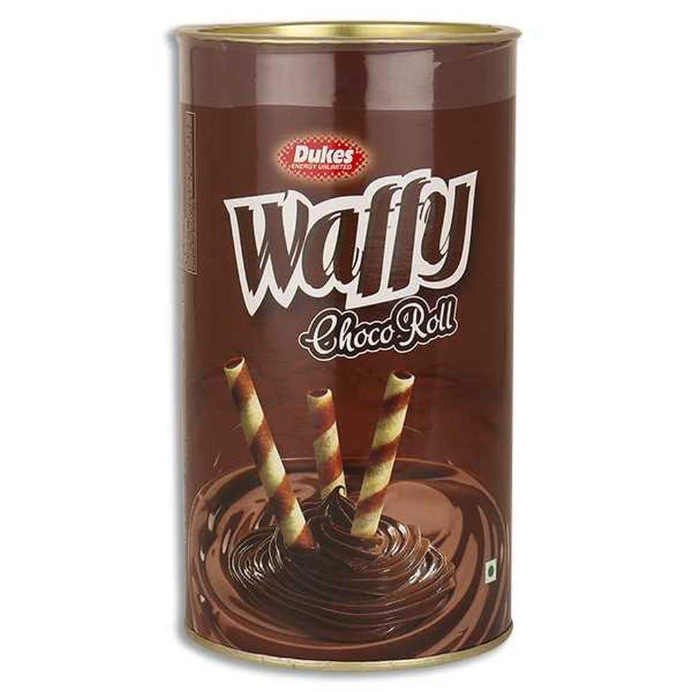Dukes Waffy Rolls Tin Chocolate Biscuits 300G