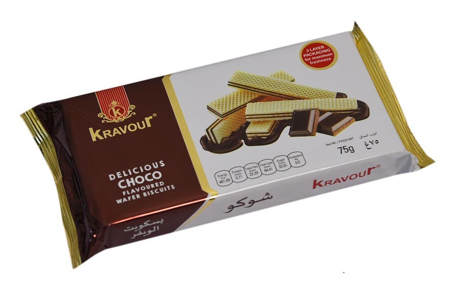 Kravour Chocolate Flavoured Wafer Biscuit 75G