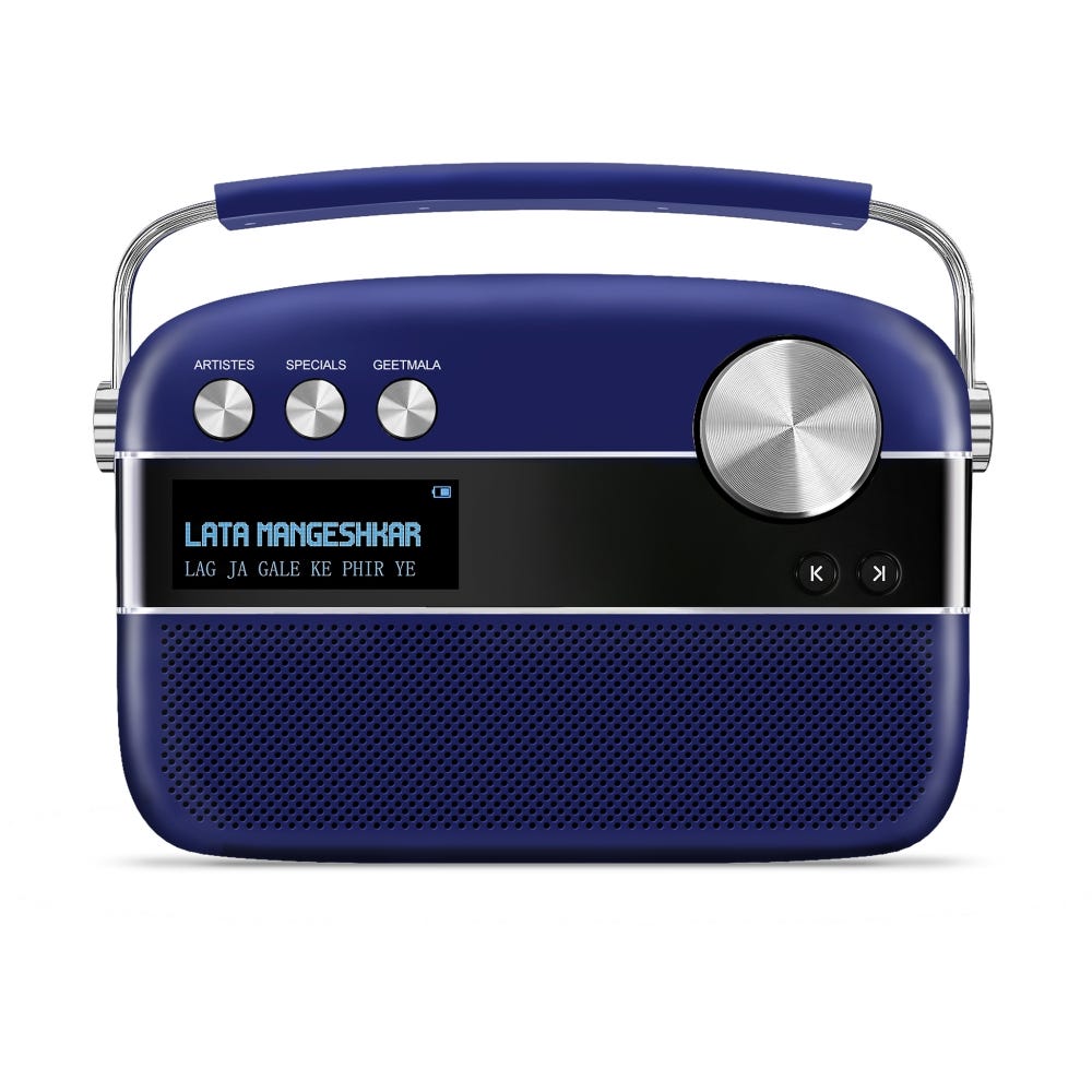 Saregama Carvaan Portable Music Player With 5000 Preloaded Songs Fm/Bt/Aux  (Royal Blue)