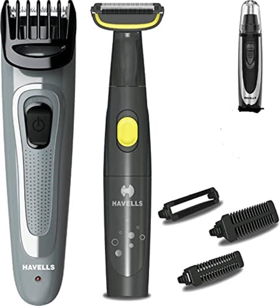 Havells Gs6555 - Beard Trimmer, Body Groomer And Nose Trimmer, 3-In-1 Grooming Kit To Take Care Of All Your Grooming Needs (Black)