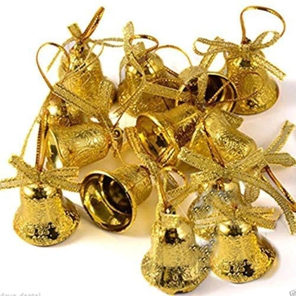 Christmas Golden  Small Bells 12Pc