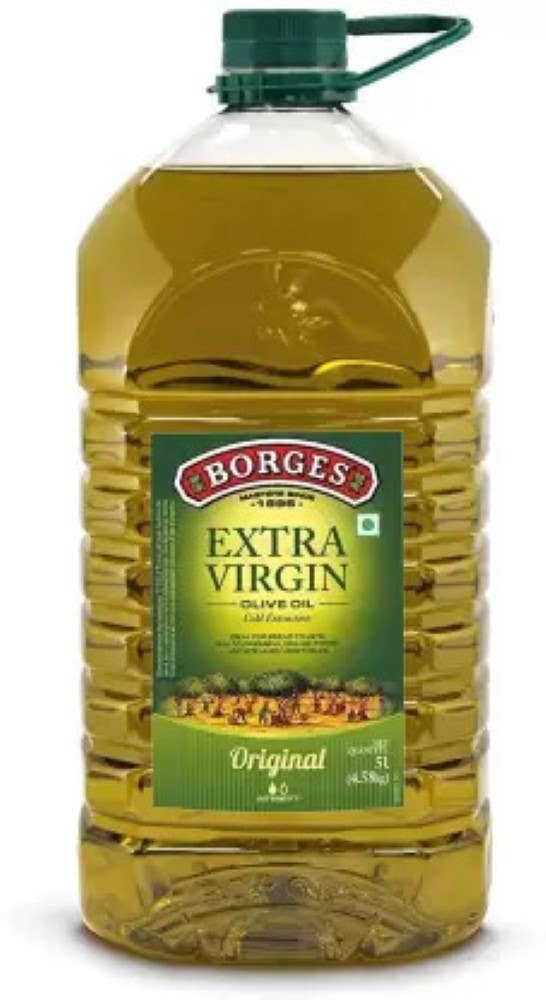 Borges Extra Virgin Olive Oil Cold Extracted Jar, 5000 ml Olive Oil PET Bottle, 5L
